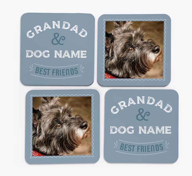 Grandad's Best Friend: {breedFullName} Photo Upload Coasters (Set of 4)